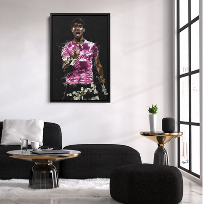 Carlos Alcaraz Canvas Print – Iconic Tennis Wall Art for Man Cave or Home