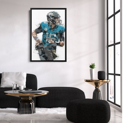 Trevor Lawrence Canvas Art – Jacksonville Jaguars Wall Decor