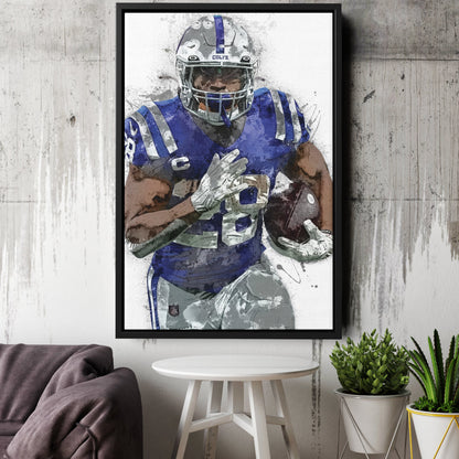 Jonathan Taylor Canvas Art – Indianapolis Colts Wall Decor