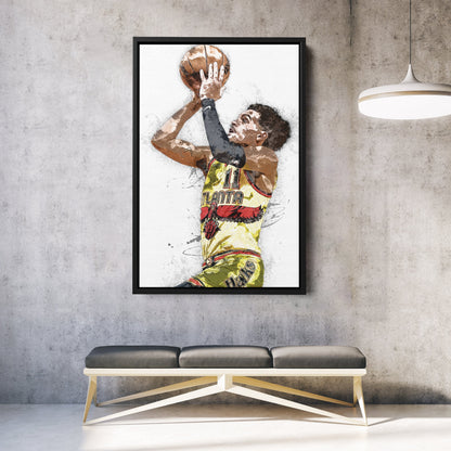 Trae Young Canvas Art – Atlanta Hawks Wall Decor
