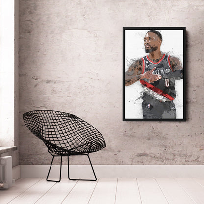 Damian Lillard Canvas Art – Portland Trail Blazers Superstar Wall Decor