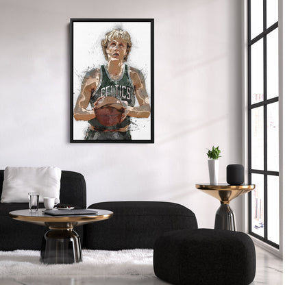Larry Bird Canvas Art – Boston Celtics Wall Decor