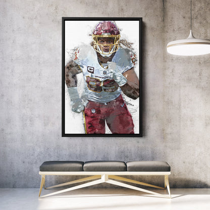 Chase Young Canvas Art – Washington Commanders Wall Decor