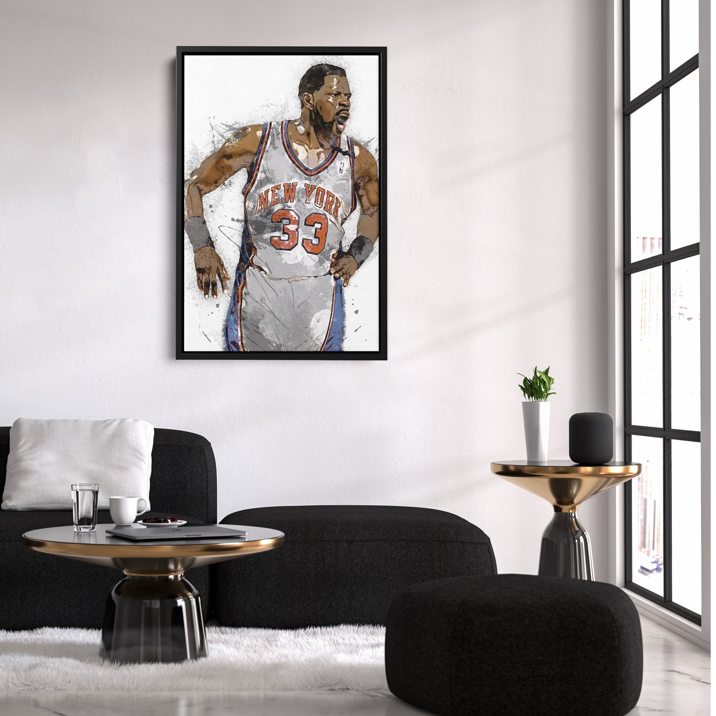 Patrick Ewing Canvas Art – New York Knicks Wall Decor