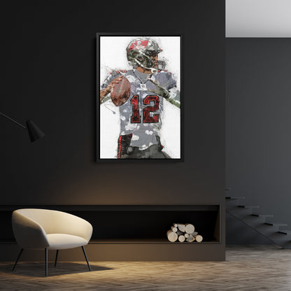 Tom Brady Canvas Art – Tampa Bay Buccaneers Wall Decor