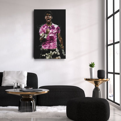 Carlos Alcaraz Canvas Print – Iconic Tennis Wall Art for Man Cave or Home
