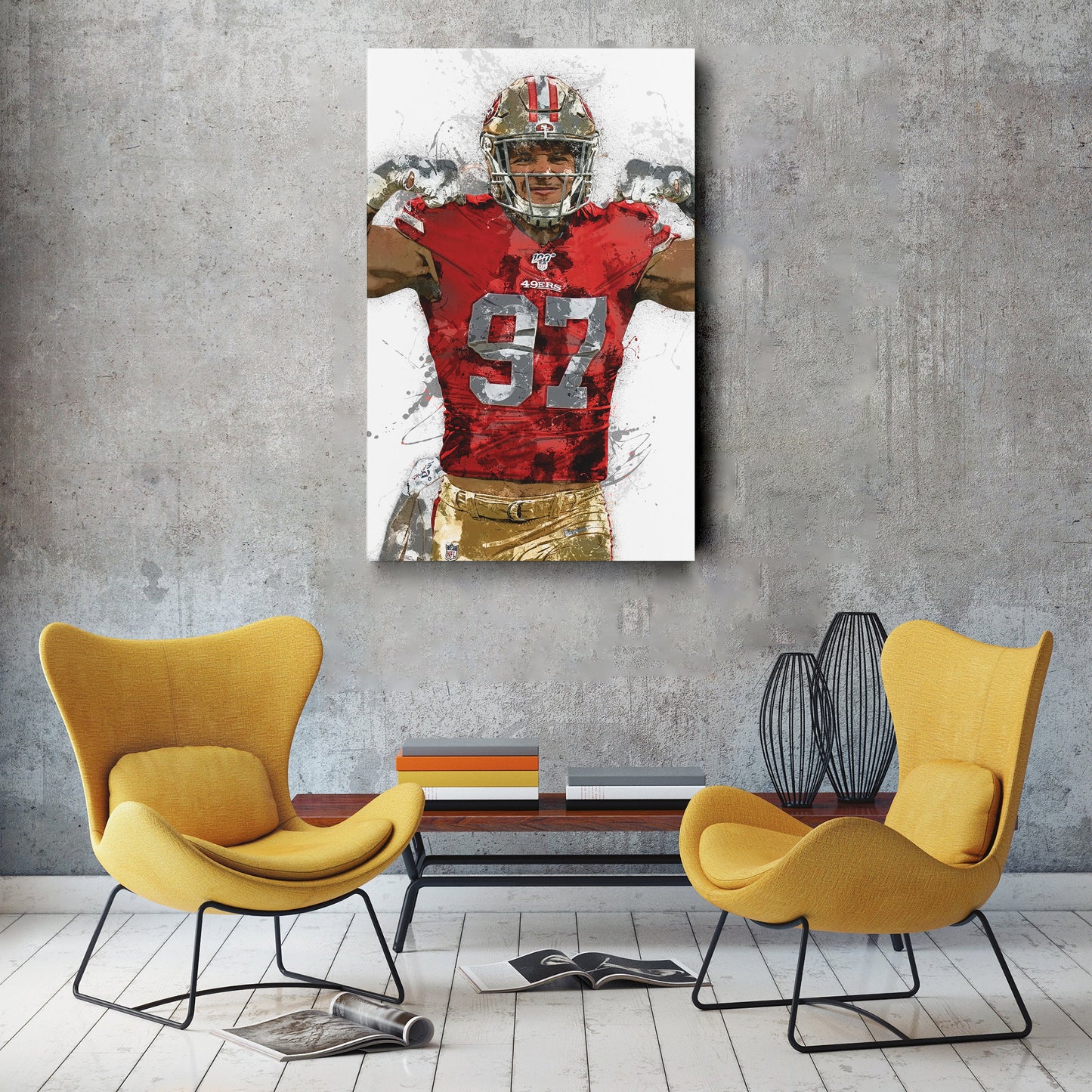 Nick Bosa Canvas Art – San Francisco 49ers Wall Decor