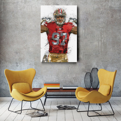 Nick Bosa Canvas Art – San Francisco 49ers Wall Decor