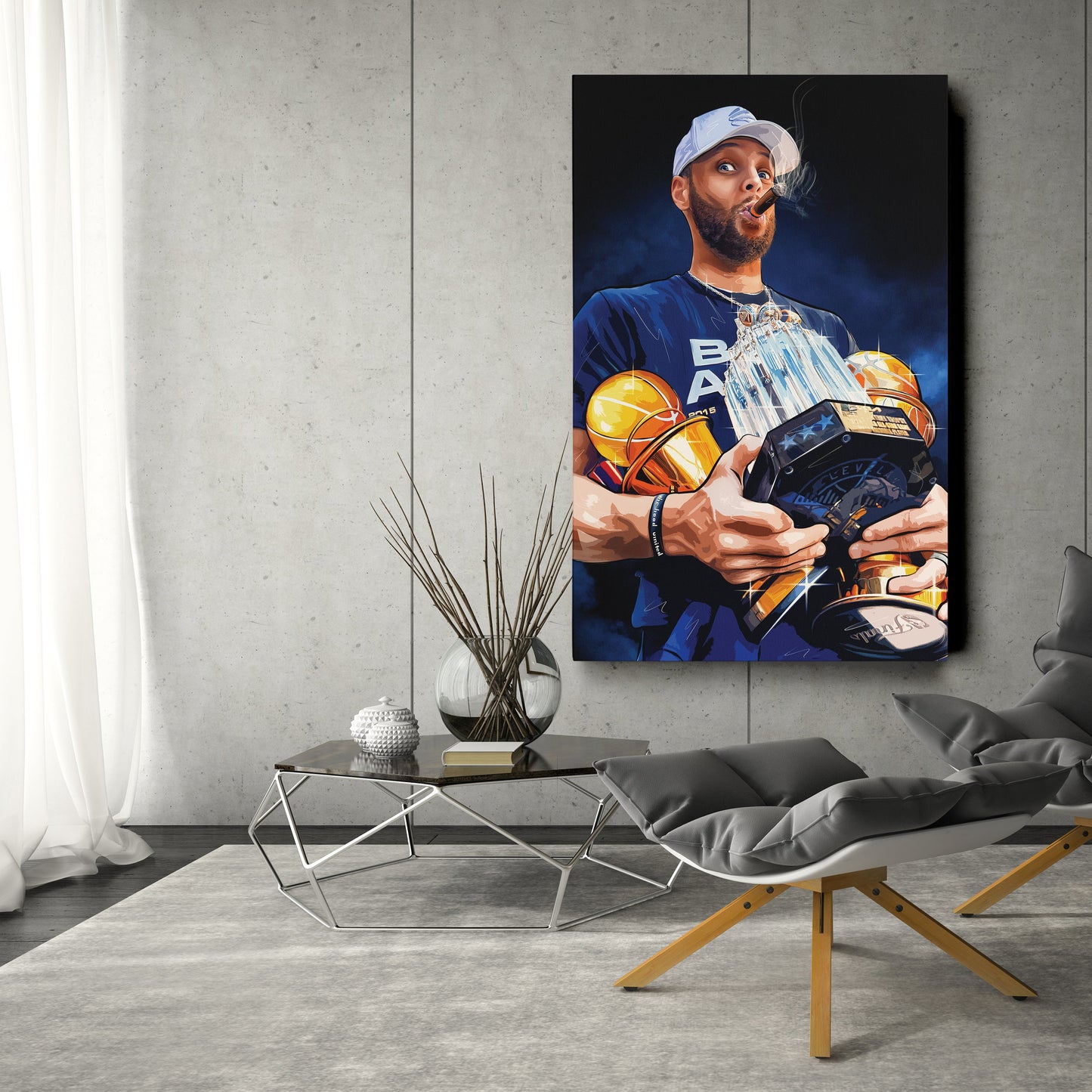 Stephen Curry Canvas – NBA Wall Art for Kids Decor