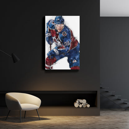 Mikko Rantanen Canvas Art – Colorado Avalanche Wall Decor