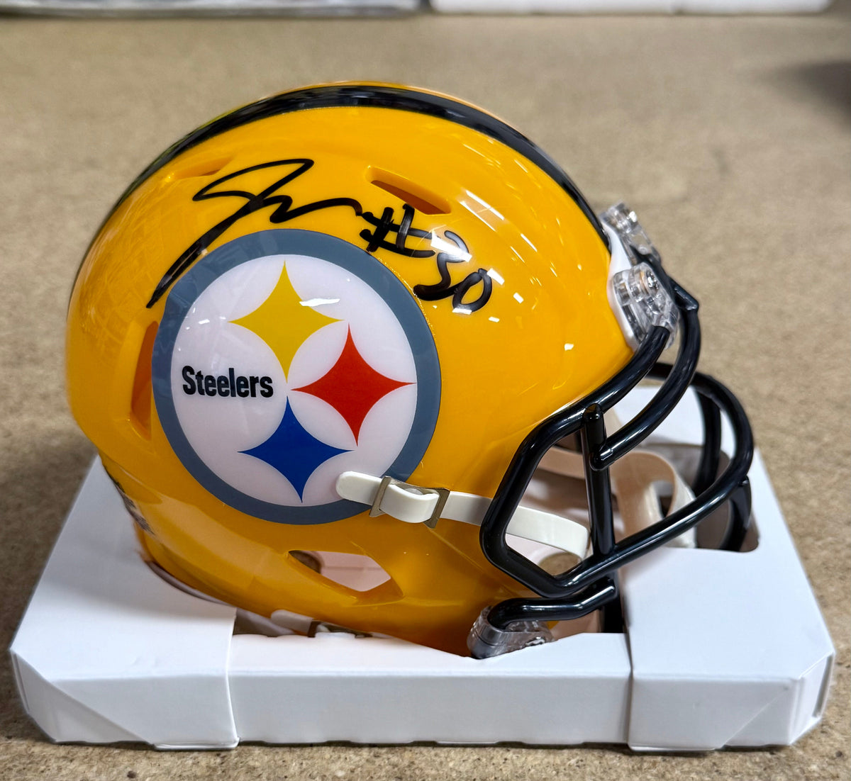 Jaylen Warren RB Signed Pittsburgh Steelers Yellow Mini Helmet With PSA/DNA COA