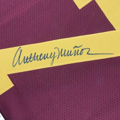 Framed Autographed/Signed Anthony Munoz 35x39 USC Maroon College Football Jersey JSA COA