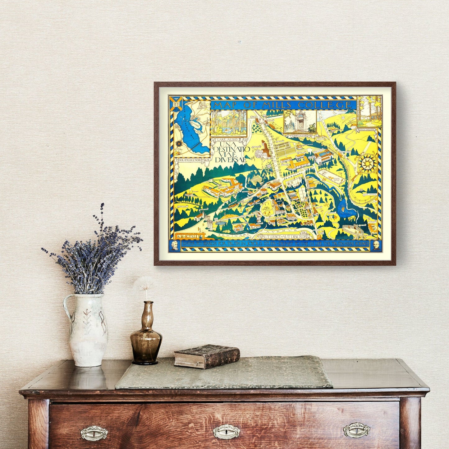 Vintage Map of Mills College, 1920