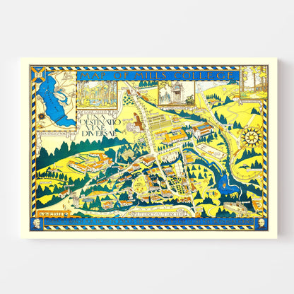 Vintage Map of Mills College, 1920