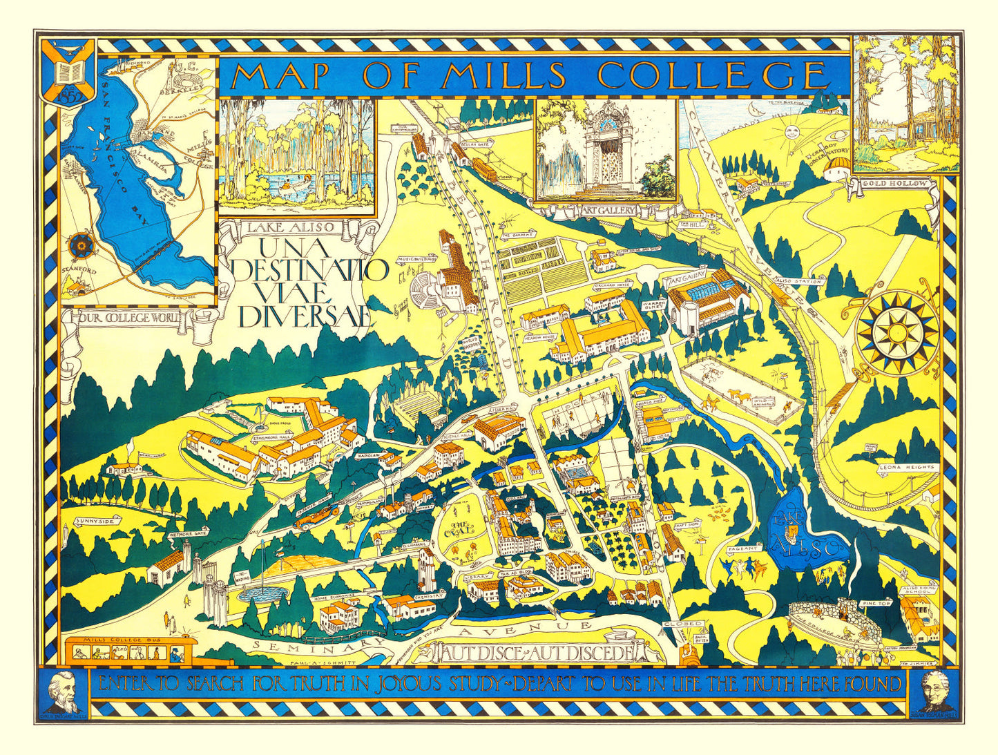 Vintage Map of Mills College, 1920