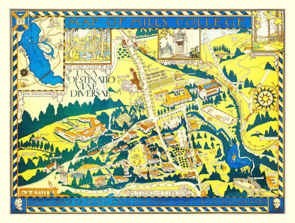 Vintage Map of Mills College, 1920