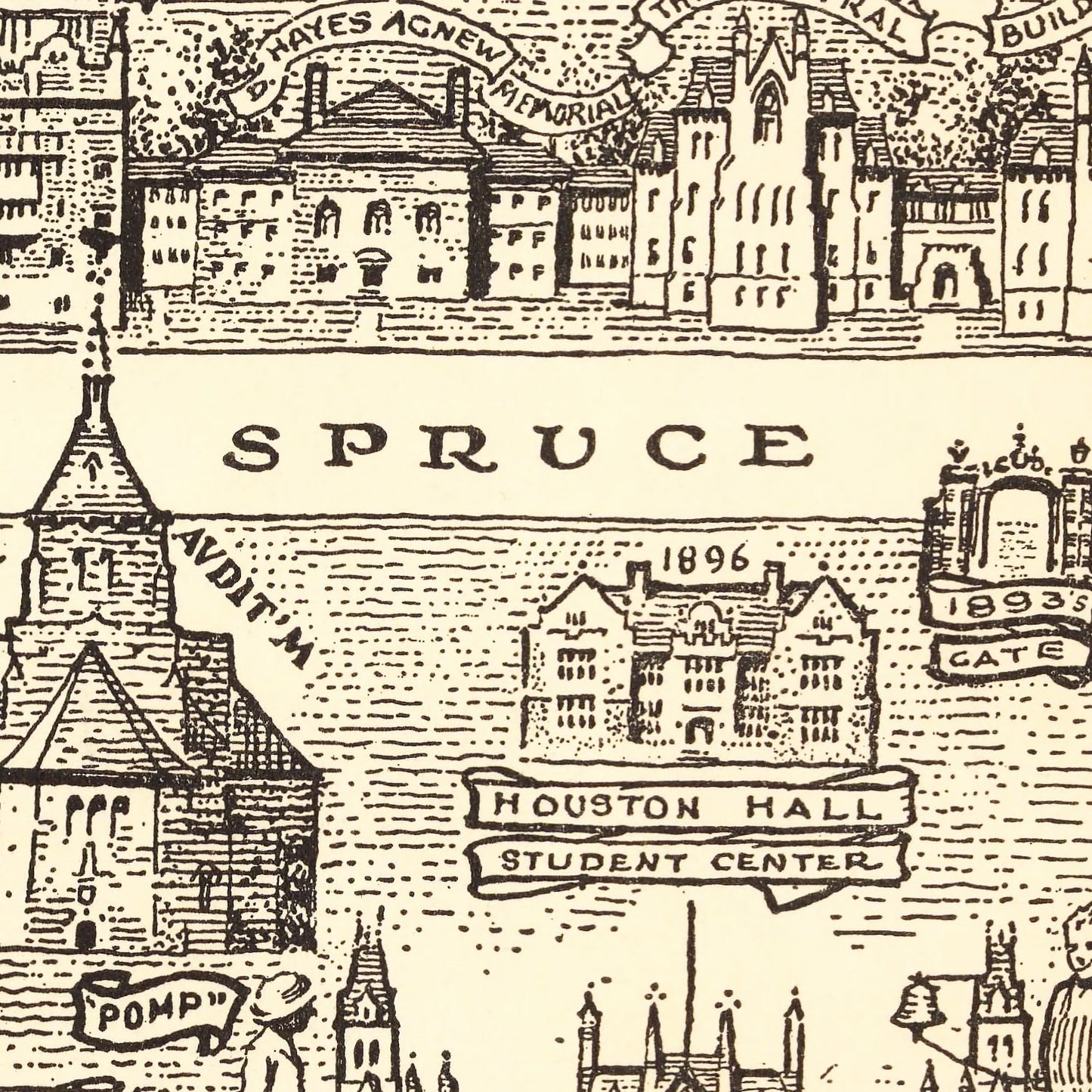 Vintage Map of University of Pennsylvania, 1933