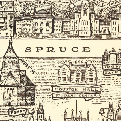 Vintage Map of University of Pennsylvania, 1933
