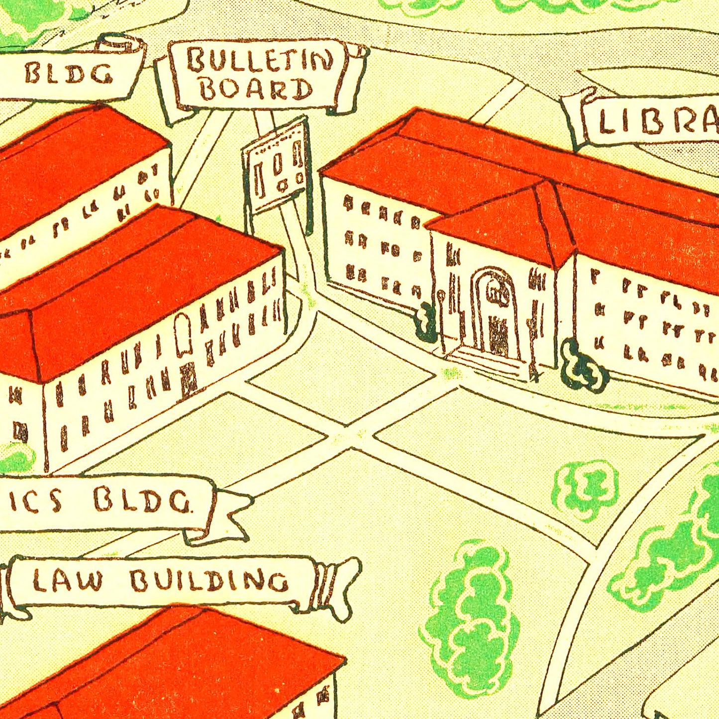Vintage Map of Emory University Atlanta, 1940