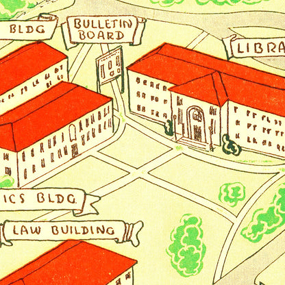 Vintage Map of Emory University Atlanta, 1940