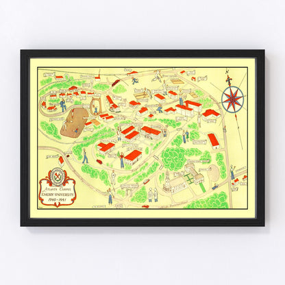 Vintage Map of Emory University Atlanta, 1940