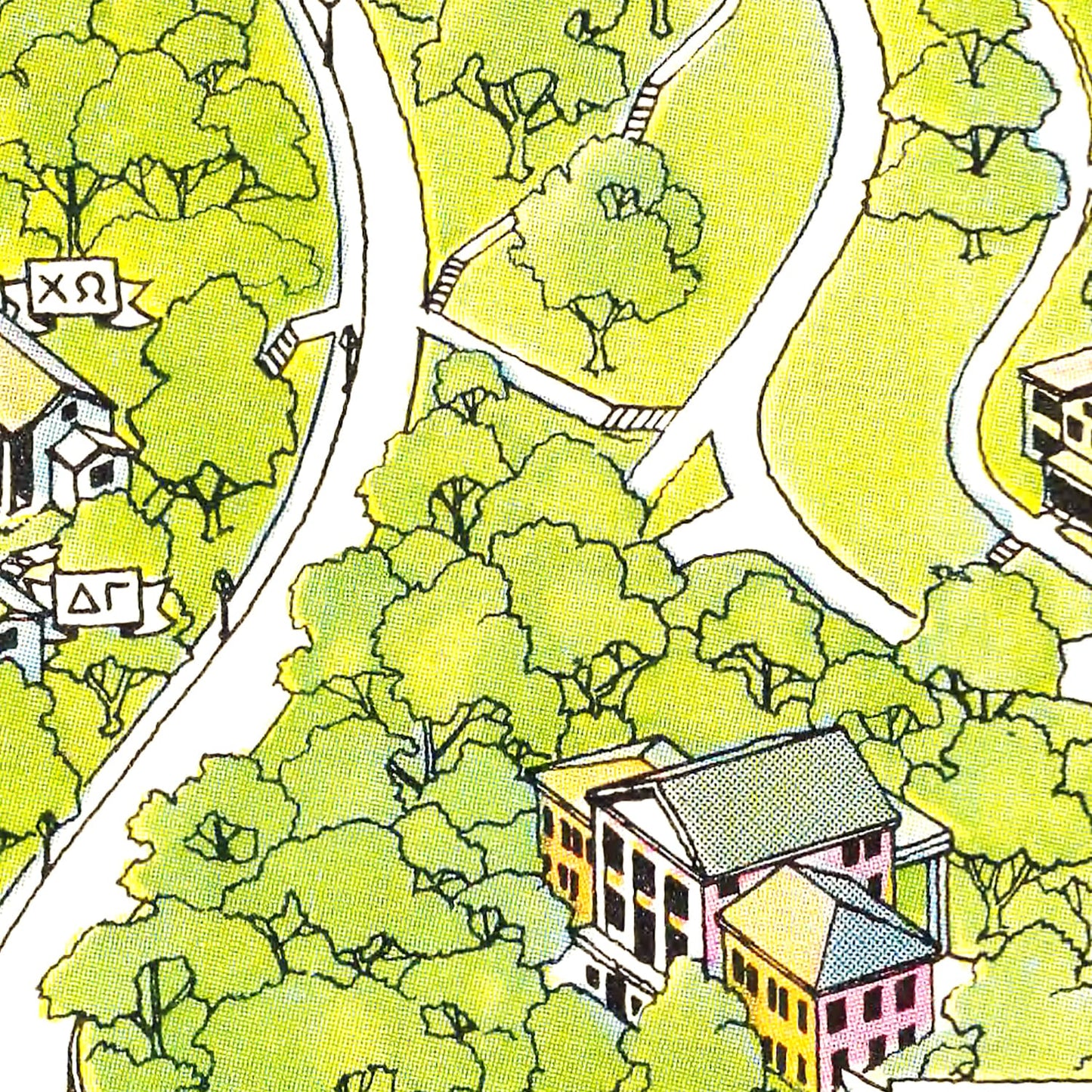 Vintage Map of Denison University, 1944