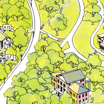 Vintage Map of Denison University, 1944