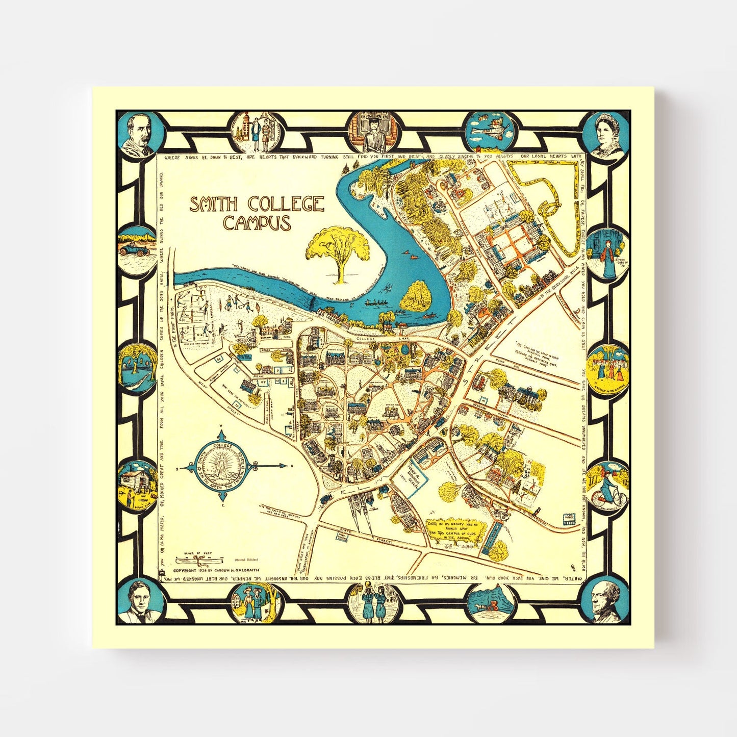 Vintage Map of Smith College, 1928