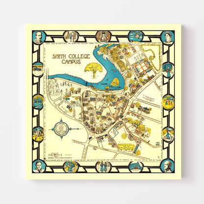Vintage Map of Smith College, 1928