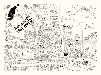 Vintage Map of Wake Forest University, 1937