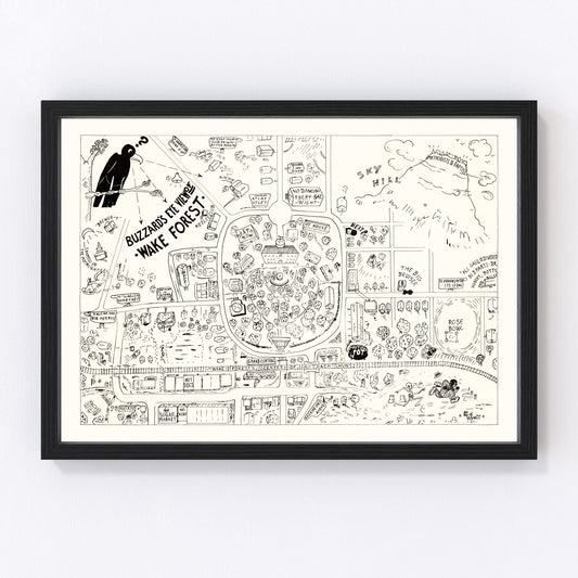 Vintage Map of Wake Forest University, 1937