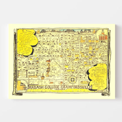 Vintage Map of Wabash College, 1928