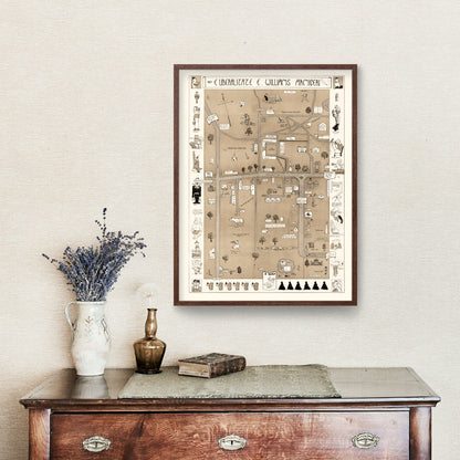 Vintage Map of Williams College, 1935