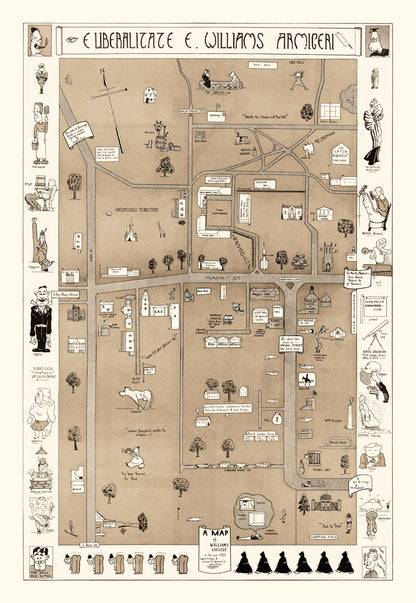 Vintage Map of Williams College, 1935