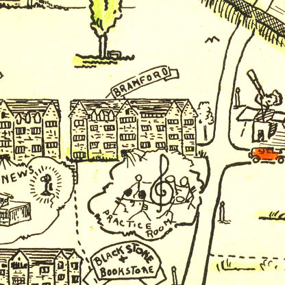 Vintage Map of Connecticut College for Women, 1934