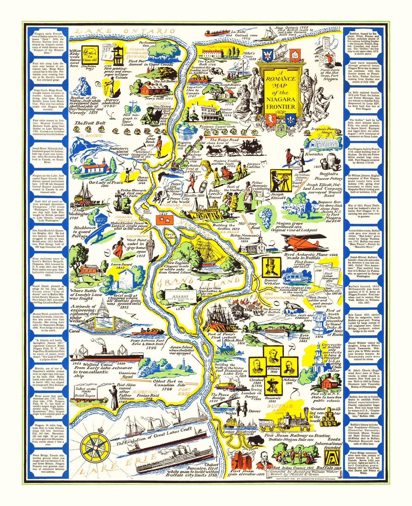 Vintage Map of Denison University, 1938