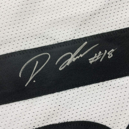 Framed Autographed/Signed Diontae Johnson 35x39 Pittsburgh White Football Jersey JSA COA