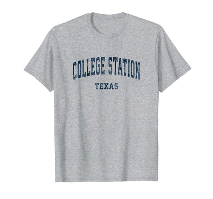 College Station Texas Tx Varsity Sports T-Shirt - Graphic Print for Adults