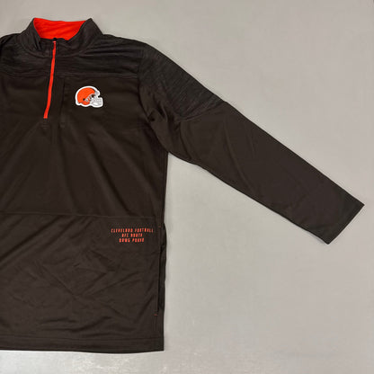 NFL Cleveland Browns Quarter Zip Pullover Shirt Long Sleeve XXL Brown 1802969