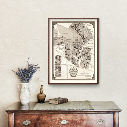 Vintage Map of Smith College, 1938