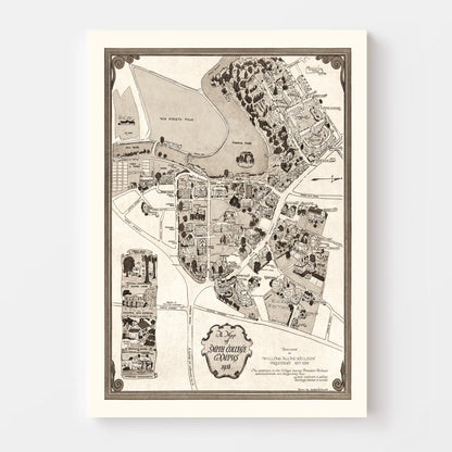 Vintage Map of Smith College, 1938