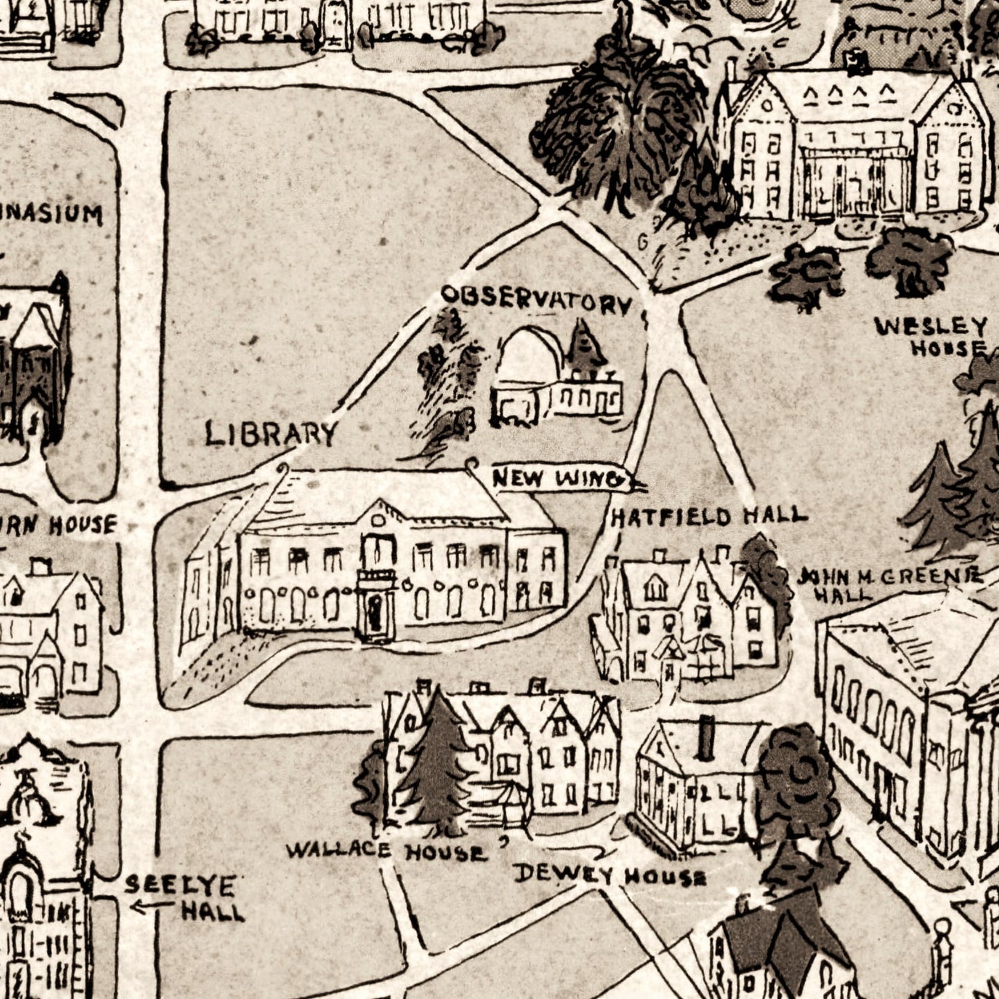 Vintage Map of Smith College, 1938