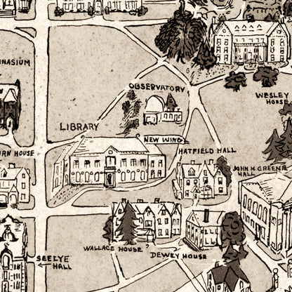 Vintage Map of Smith College, 1938