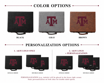 Officially Licensed Texas A&M University 100 Chip Leather Poker Set