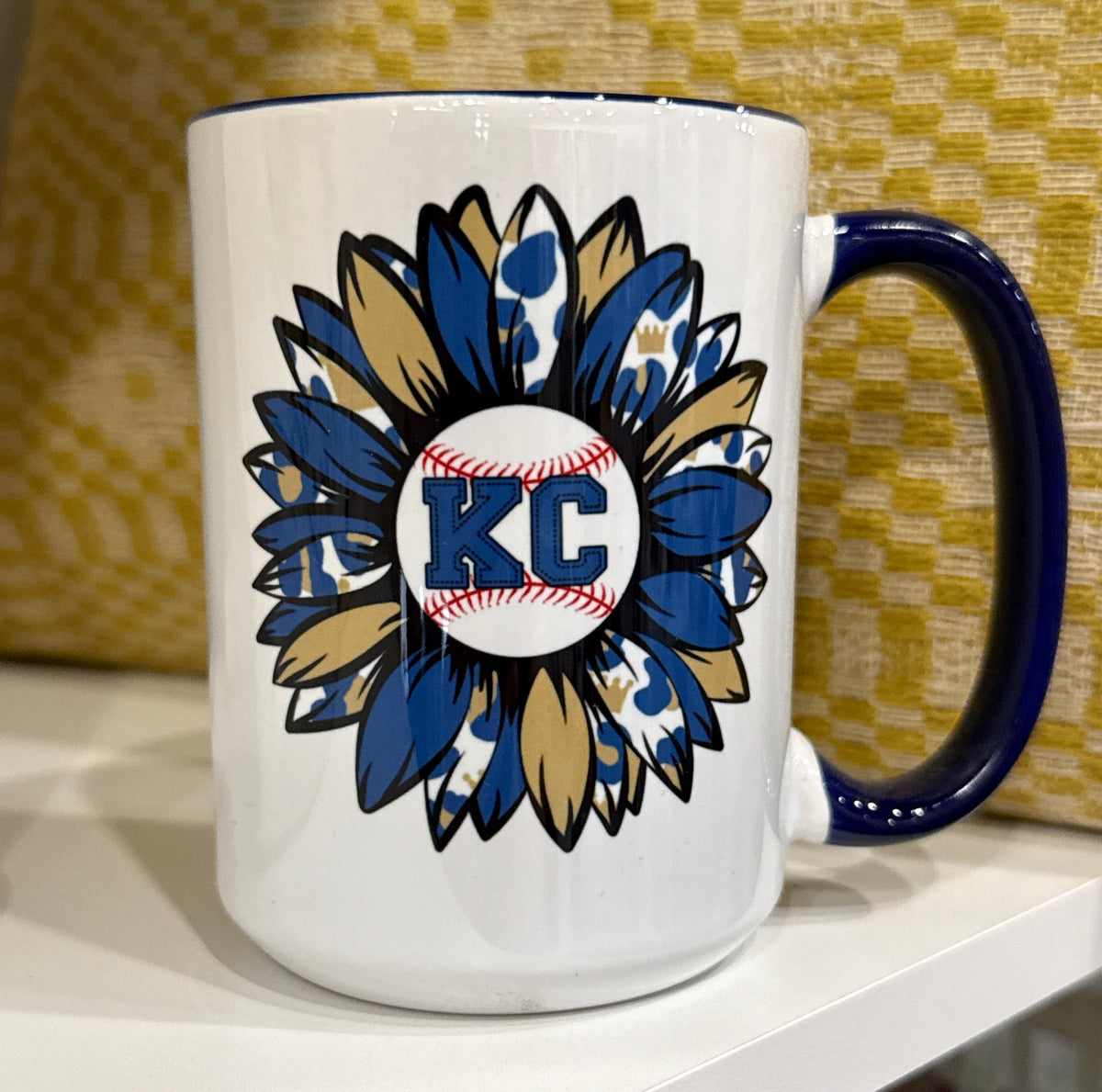 KC Baseball Sunflower 15oz Coffee Mug
