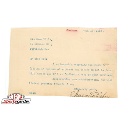 Charles Comiskey (d.1931) Signed Autographed Typed Letter JSA LOA