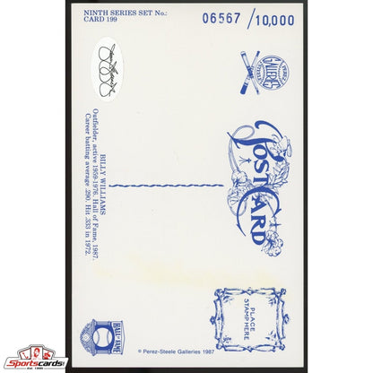 Billy Williams Signed Perez-Steele Postcard JSA