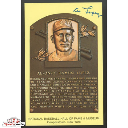 Al Lopez Signed Auto Hall of Fame HOF Postcard - JSA