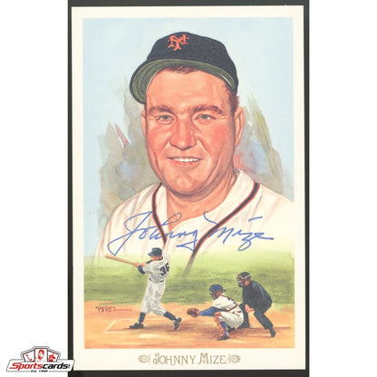 Johnny Mize Signed Perez-Steele Postcard - JSA