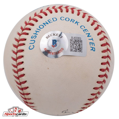Ben Chapman (d.1993) ".302 Lifetime BA" Single Signed Baseball Beckett BAS